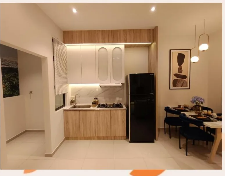 KSL Ceros Residences two-bedroom show unit kitchen and dining area